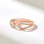 Natural Diamond Twisted Rope Ring |14k Solid Gold Unique Design Statement Ring For Women - Image 6
