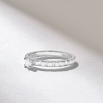 Round Solitaire Ring | 0.24CT Tiny Ring | 18K Solid Gold Square Patterned Ring - Image 5