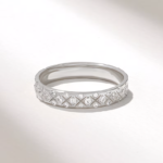 Natural Diamond Pave Wedding Ring | 18k Full Eternity Band Women | 3.40mm Wide Band - 图片 5