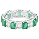 14K 纯金 5.02 克拉钻石和祖母绿 Infinity 戒指