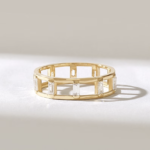14k Solid Gold Baguette Ladder Ring | Vertical Baguette Full Eternity Ring - Image 2