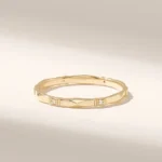 18K Solid Gold Slim Wedding Ring: Real Natural Diamond Delicate Stacking Band - Image 7