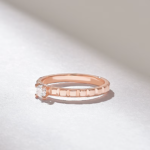 Round Solitaire Ring | 0.24CT Tiny Ring | 18K Solid Gold Square Patterned Ring - Image 6