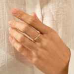 Gold Twist Wedding Band | Men Women Mobius Ring | 14k Solid Gold Stacking Band - Image 3
