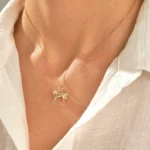 Horse Pendant Necklace | 14k Solid Gold Anima Charm | Dainty Pendant Necklace - 图片 3