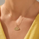 Natural Diamond Evil Eye Pendant Necklace |Solid Gold Third Ey Charm Necklace For Women
