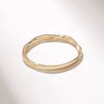 Gold Twist Wedding Band | Men Women Mobius Ring | 14k Solid Gold Stacking Band - Image 7