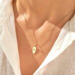 Hamsa 护手吊坠 | 微型天然钻石 Spiritua 吊坠 | 14k 纯金