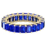14K Solid Gold Blue Sapphire Solitaire Ring - 图片 3