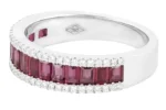 14K Solid Gold Ruby Half Eternity Ring - Image 3