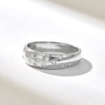 14k Gold Natural Diamond Constellation Ring, Minimalist Dome Celestial Design - Image 5