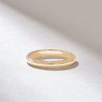 14k Slim Simple Migraine | Solid Gold Band | Minimalist Dotted Anniversary Band - Image 4