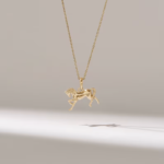 Horse Pendant Necklace | 14k Solid Gold Anima Charm | Dainty Pendant Necklace - 图片 2