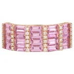 14K 纯金 2.91 克拉复古半永恒粉色蓝宝石戒指