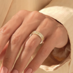 14k Gold Patterned Wedding Band: Solid Wide Band for Men and Women