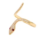 18K Solid Gold Snake Ring - 图片 2