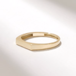 14k Gold Flat Band Ring | Delicate Pinky Ring for Women - Image 5