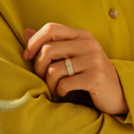 Pave Natural Diamond Wedding Band, 2 Row Pave , 14k Solid Gold Full Eternity Vine Ring - Image 3