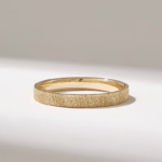 14k Gold Matte Textured Wedding Band: Classic Marriage Ring for Couples - Image 2