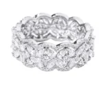 14K White Gold 2.46 Carat Natural Diamond Full-Band Engagement Ring For Women - Image 2
