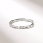Gold Twist Wedding Band | Men Women Mobius Ring | 14k Solid Gold Stacking Band - Image 6