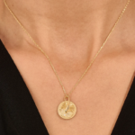 Scorpion Pendant Necklace, 14k Solid Yellow Gold Anima Charm, Coin Necklace - 图片 3
