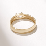 Natural Diamond Gold Band | 18K Solid Gold Thick Band Solitaire Ring | Natural Diamond - 图片 7