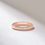 14k Slim Simple Migraine | Solid Gold Band | Minimalist Dotted Anniversary Band - Image 6
