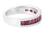 14K Solid Gold Ruby Half Eternity Ring - Image 2