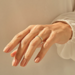 14k Slim Simple Migraine | Solid Gold Band | Minimalist Dotted Anniversary Band