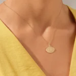 Natural Diamond Evil Eye Pendant Necklace |Solid Gold Third Ey Charm Necklace For Women - Image 3