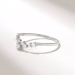 Cluster Stacking Ring for Women | Solid Gold Stackable Ring | Rose Gold Curve - 图片 5
