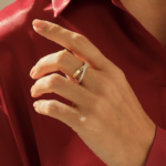 Thick Band X Crossover Ring | Pave Natural Diamond Statement Ring in Solid Gold - Image 3