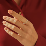 Pave Knife Edge Crown Ring | Unique Wavy Ring Enhancer Women| Cute Matching Ring - Image 3