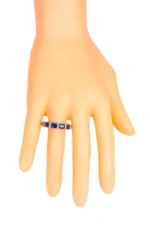 18K Solid Gold Sapphire and Diamond Eternity Band Ring - 图片 5