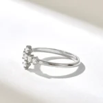 Pave Natural Diamond Cross Ring | 14k Solid Gold Engagement Ring - Image 6