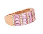 14K Solid Gold 2.91 Carat | Vintage Half Eternity Pink Sapphire Ring - 图片 2