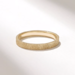 14k Gold Matte Textured Wedding Band: Classic Marriage Ring for Couples - Image 5