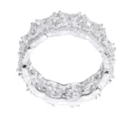 14K White Gold 2.46 Carat Natural Diamond Full-Band Engagement Ring For Women - Image 3