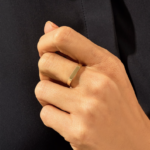 14k Gold Flat Band Ring | Delicate Pinky Ring for Women - Image 3