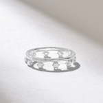 Dainty Crown Stacking Ring | Tiny Natural Diamond Alternative Wedding Ring | Tiara Ring - 图片 6