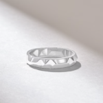Elegant 4mm Spike Band | 18k Pyramid Ring | Unisex Geometric Matching Ring - Image 6