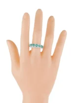 14K Solid Gold Lab Grown Emerald & Diamond Ring - 图片 5