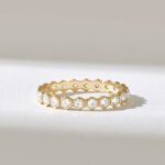 18k Gold Natural Diamond Eternity Wedding Ring: Bezel Set Natural Diamond Band - Image 3