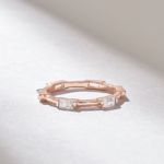 Baguette Diamond Eternity Ring, 14k Solid Gold Slim Band, Stackable Wedding Ring - Image 6