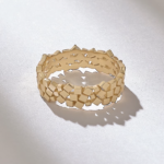 ScatteredSquares Gold Wedding Ring | Wide Geometric Ring Women - 图片 7