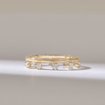 Dainty Crown Stacking Ring | Tiny Natural Diamond Alternative Wedding Ring | Tiara Ring - 图片 2