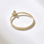 18K Solid Gold Minimalist Emerald Trio Ring - 图片 7