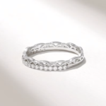 Natural Diamond Celtic Wedding Ring | 18K Solid Gold Minimalist Band for Women - Image 4