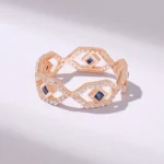 18K Solid Gold Natural Sapphire Ring - 图片 5